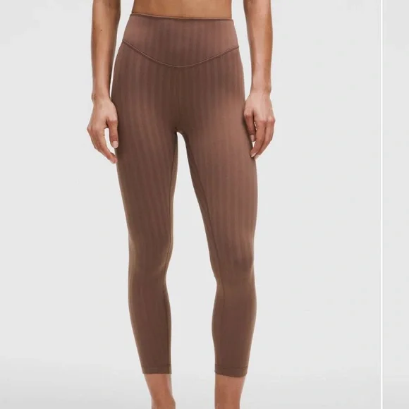 🌸Lululemon Wunder Under High-Rise Tight 25" *Tonal Stripe Dark Oxide W5GKUS - Picture 1 of 6